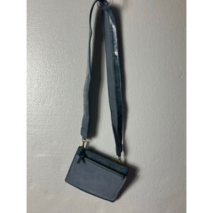 Women's Anthropologie Blue Faux Leather Crossbody Bag One Size